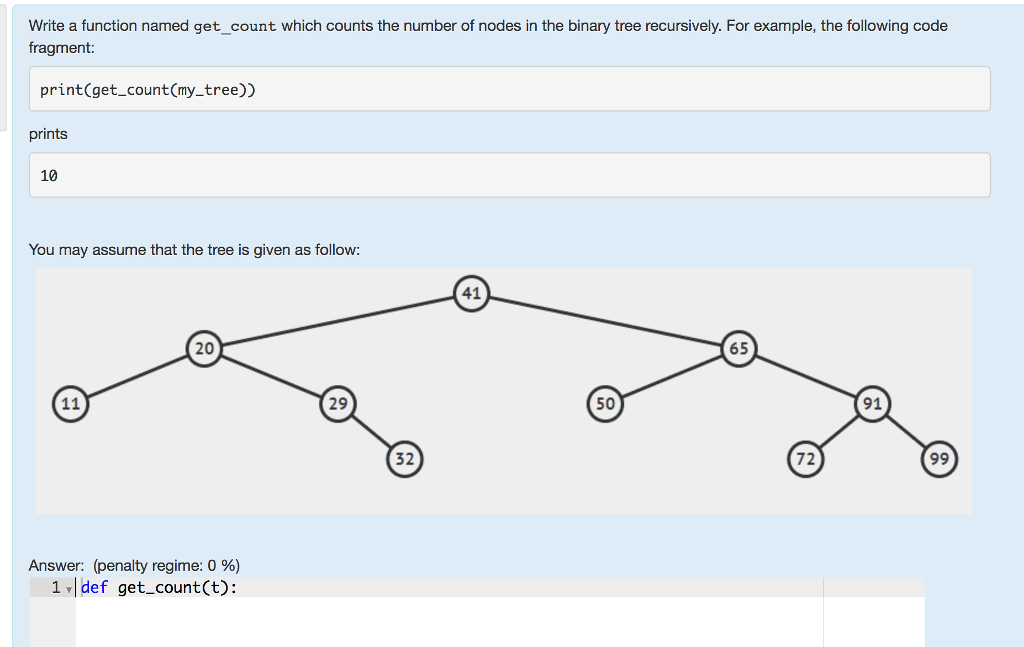  Write a function named get_count which counts the number of nodes