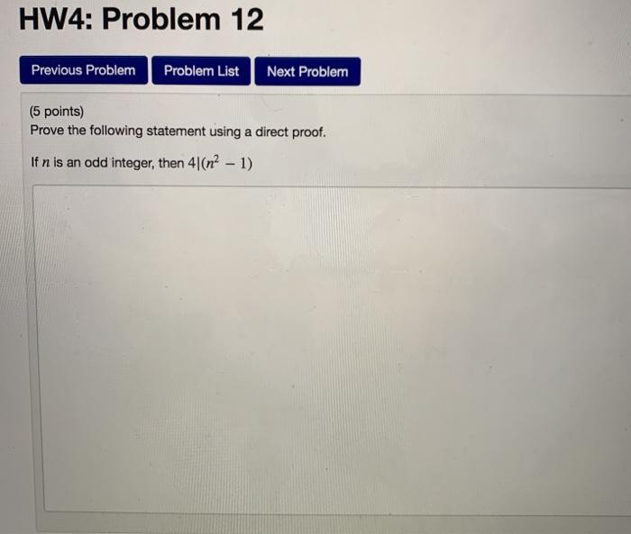  HW4: Problem 12 Previous Problem Problem List Next Problem (5 points)