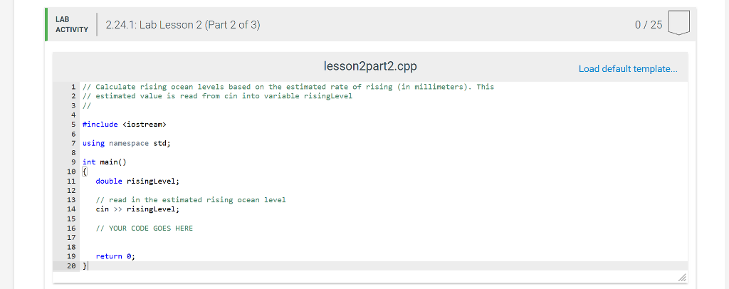 This C++ program will calculate the rise in ocean levels over 5,