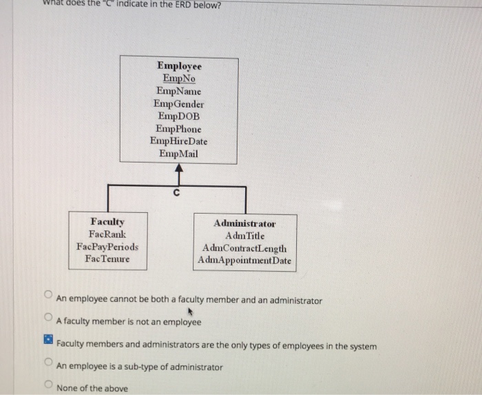  Is this correct? What does the "C indicate in the ERD