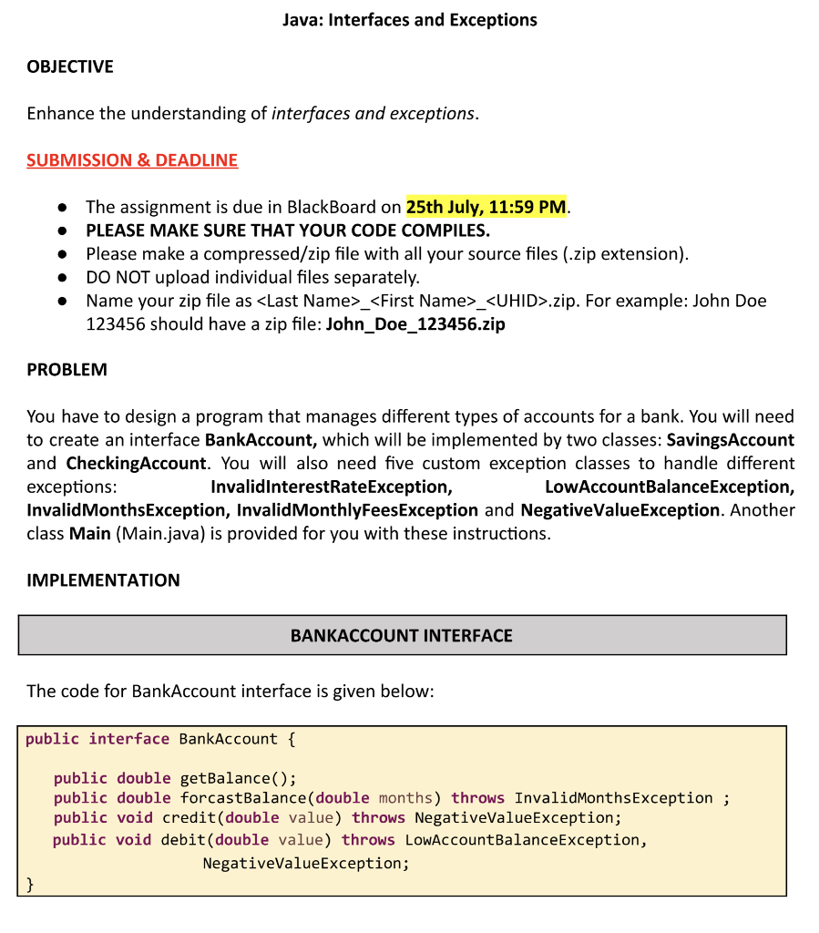 Java help please read the instructions carefully specially the variables and classes