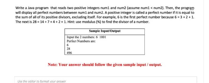  Write a Java program that reads two positive integers num1 and
