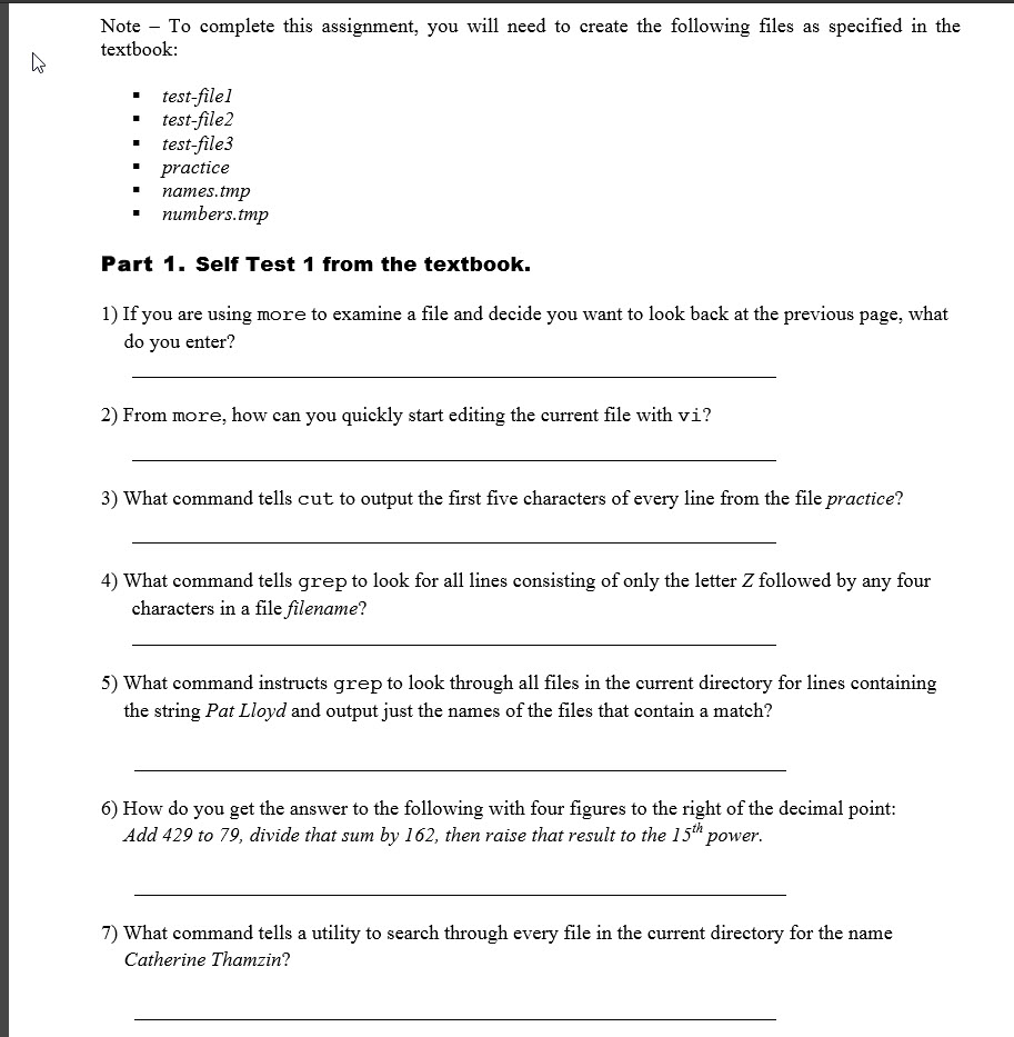  Note To complete this assignment, you will need to create the