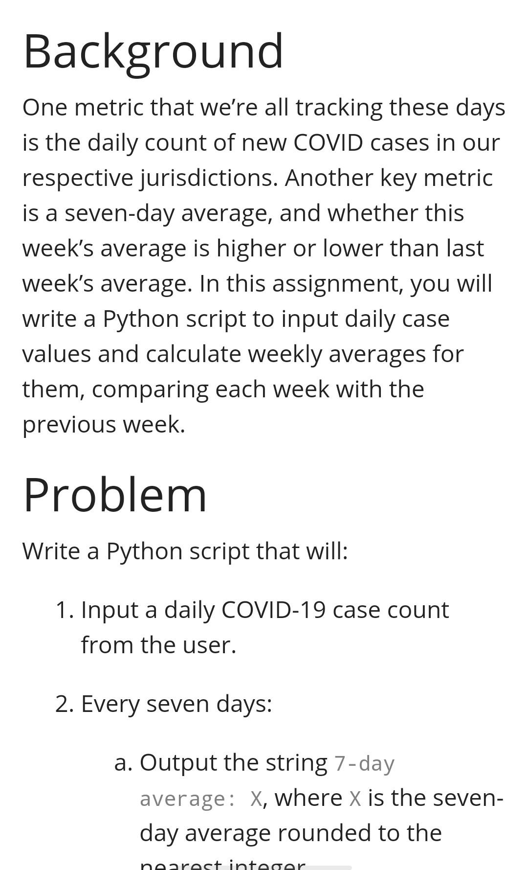  I want it in python! Background One metric that we're all