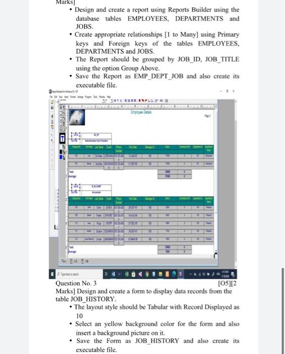 Design and create a chart using Graphics Builder using the table EMPLOYEES
