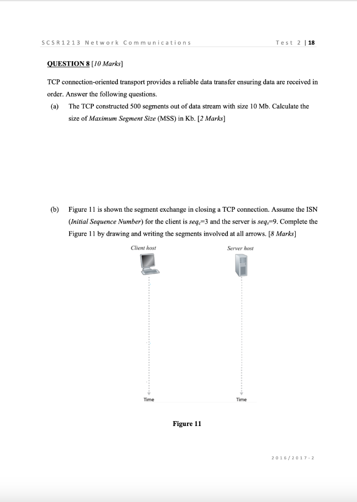  TCP connection-oriented transport provides a reliable data transfer ensuring data are