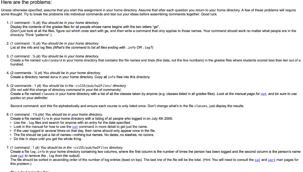 Here are the problems: Unless otherwise specified, assume that you start