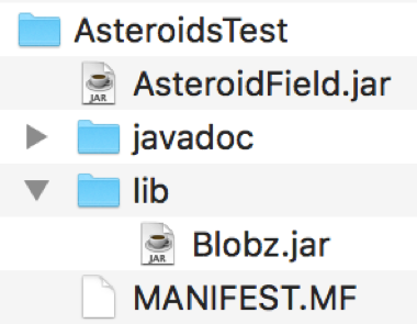 use the "Blobz.jar" external JAR file discussed in lecture to display your