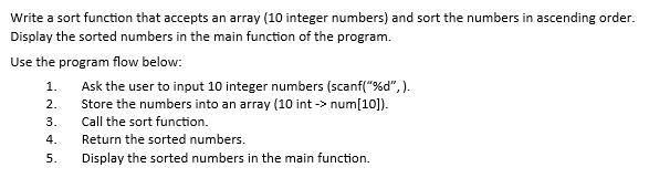 Solve using C language. Please include descriptive comments on the code Solve