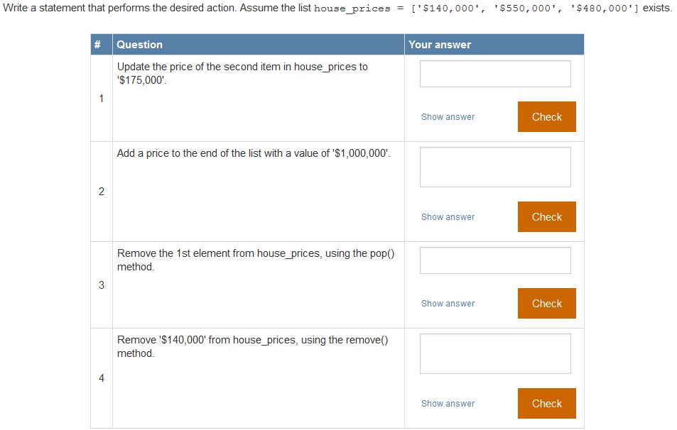 Python: list modification rices $ 140,000 ' , ' $550, 000. '