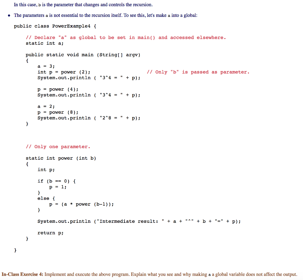 Q4 In JAVA: implement the code below and explain what you see