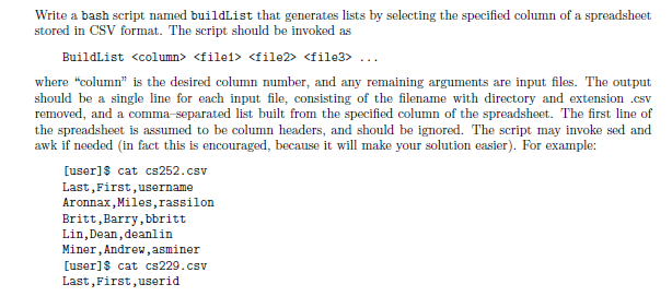 Write a BASH SCRIPT, NOT PEARL OR AWK OR ANYTHING ELSE.