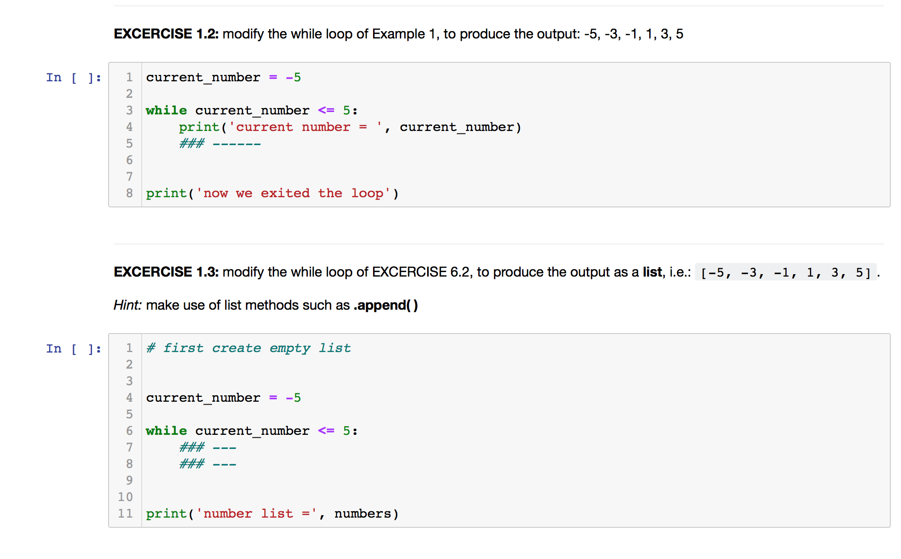 a block of code a fixed number times by using an integer
