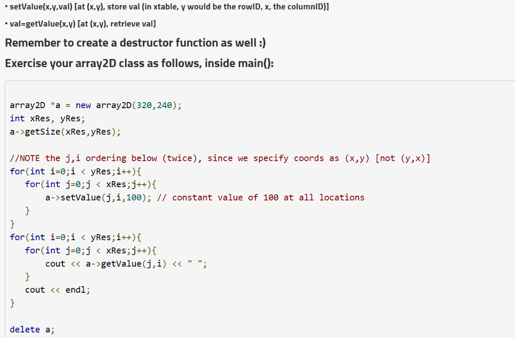 256; float *"xtable; // pointer to pointer[s] xtable new float"[yRes]; // ?