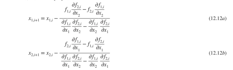 method with guesses of x=1.5 and y=3.5: x + xy = 10