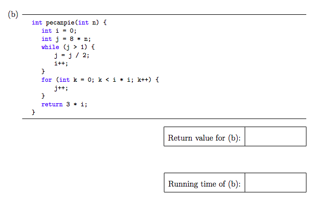 asymptotic upper bound that you can determine for the function's runtime, in