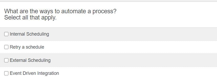 of Map Function are: Select all that apply. User Defined Standard Automatic