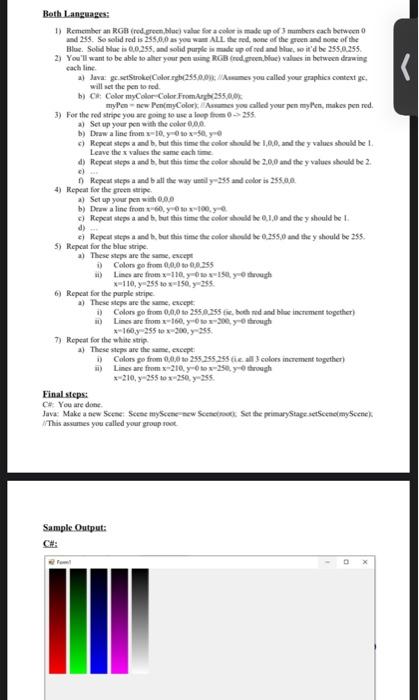 Lines Objective: In this assignment you'll be drawing all the possible red,