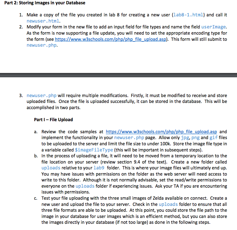 First Name: Last Name: Username: email: Password: Re-enter Password: lab8-4.html Username: userimagesddl.sql