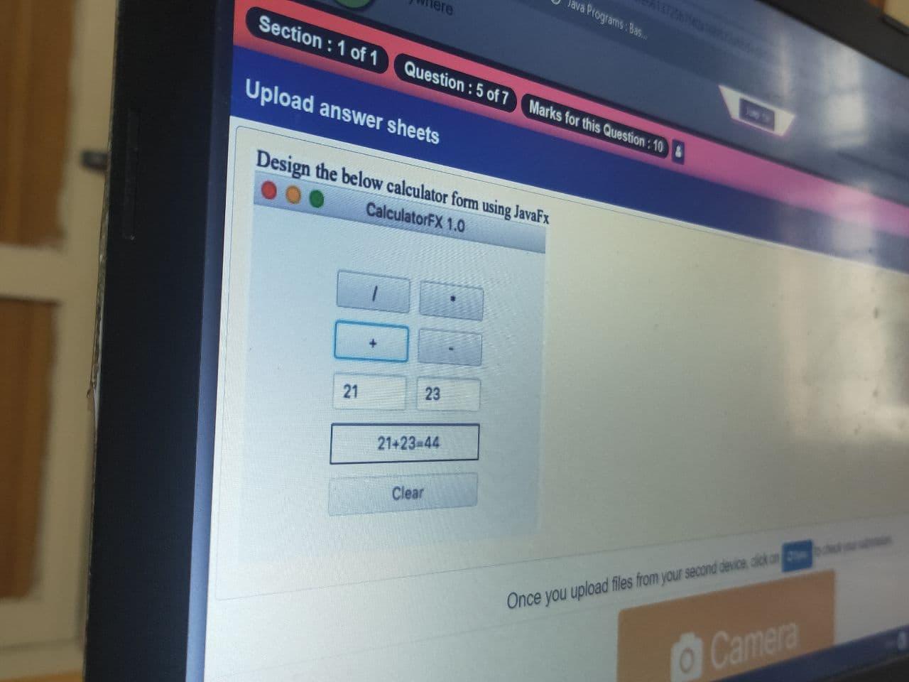  ere Java Programs: Basic Section : 1 of 1 Question: 5