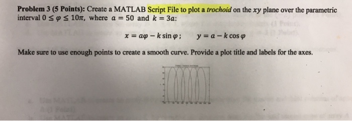  Problem 3 (5 Points): Create a MATLAB Script File to plot