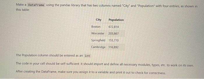  do them i python Make a using the pandas library that