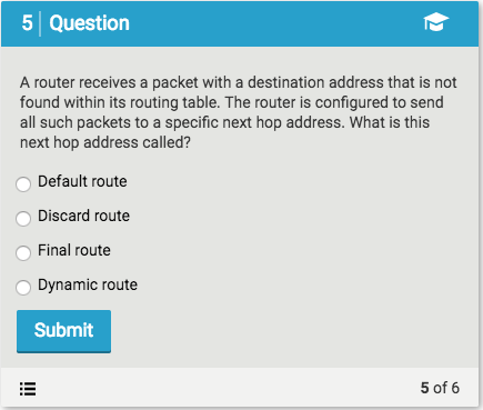 a path By limiting the use of bandwidth Submit 1 of 6
