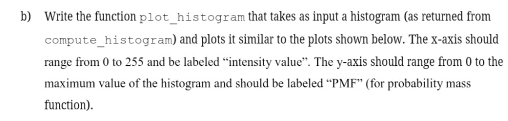 lab, you will implement a function that performs histogram equalization on a
