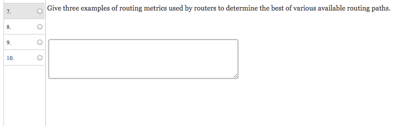efficient path for delivering a message? 6. 7. 8. 10