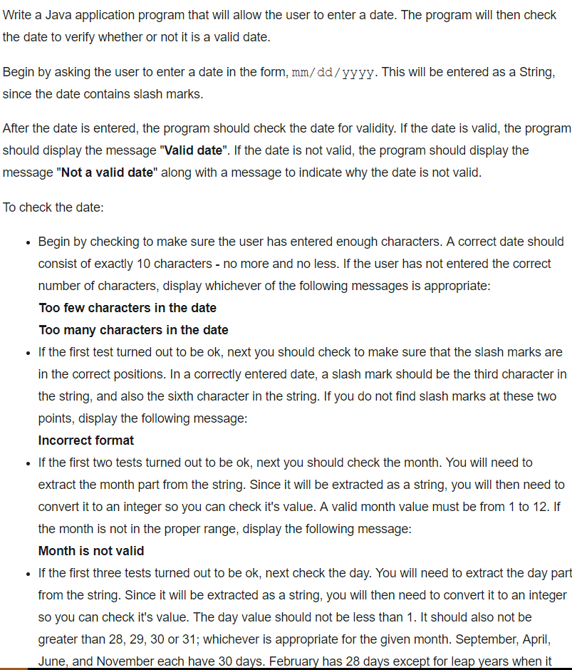  Write a Java application program that will allow the user to