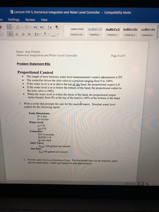 as a function of time. Plot horizontal lines for the setpoint, upper,