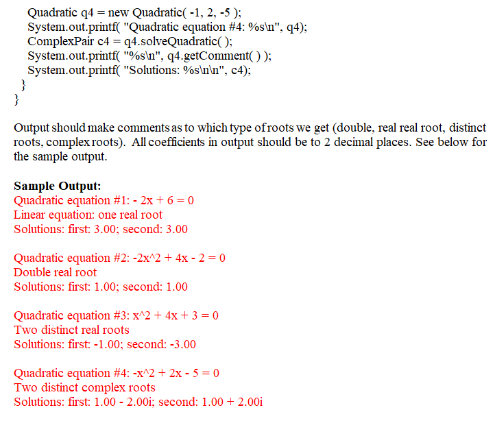 a program that solves a quadratic equation in all cases, including when