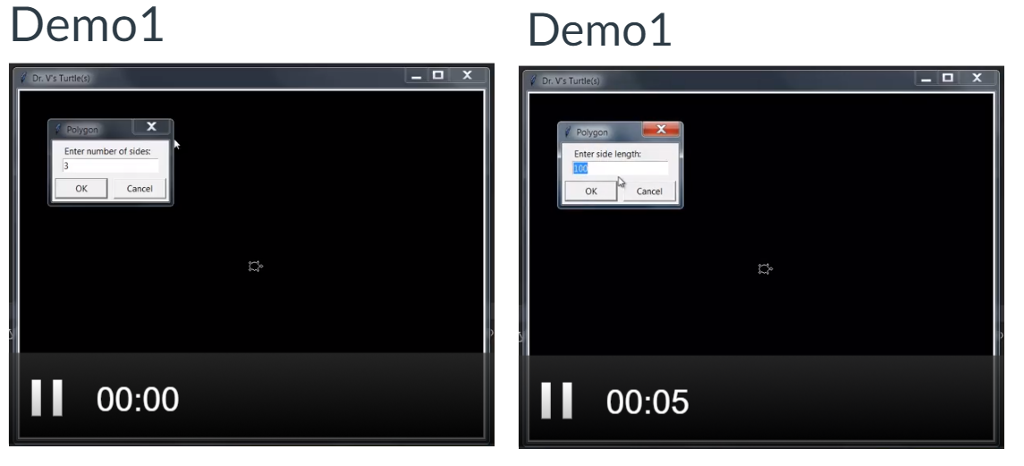 This program will draw a flower-type design, where the user can control