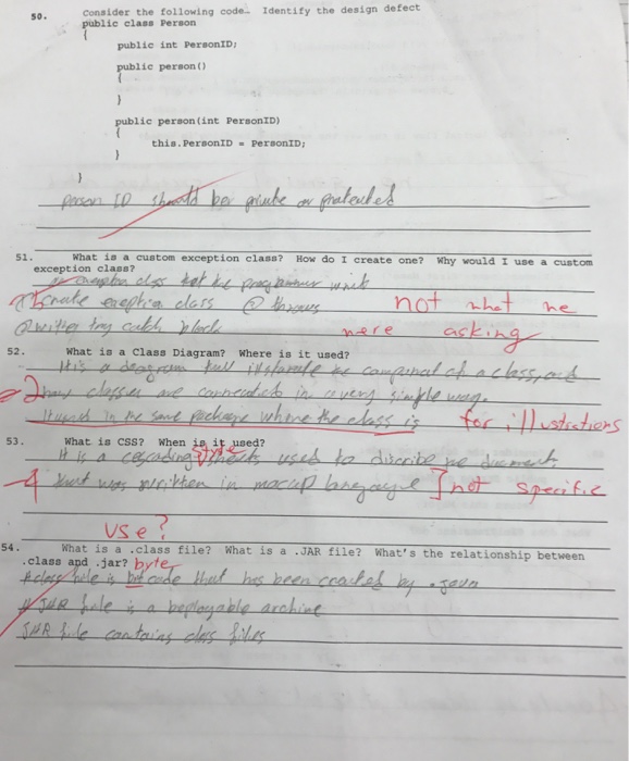  Consider the following code: Identify the design defect public class Person