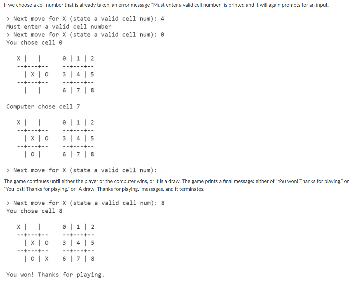 in text. Please finish it. class TicTacToe: def __init__(self): # Use as