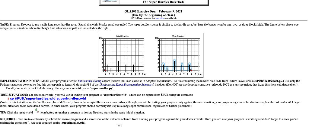The solution needs to work for ANY other worlds with hurdles given.
