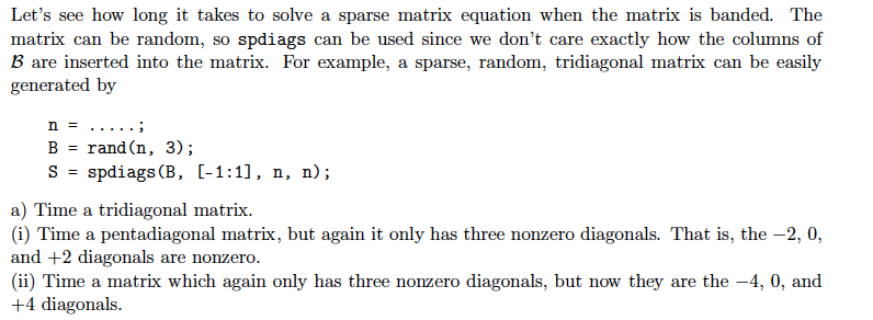 using matlab Let's see how long it takes to solve a sparse