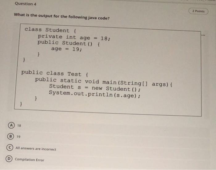 urgent question, please answer it quickly Question 4 2 Points What is