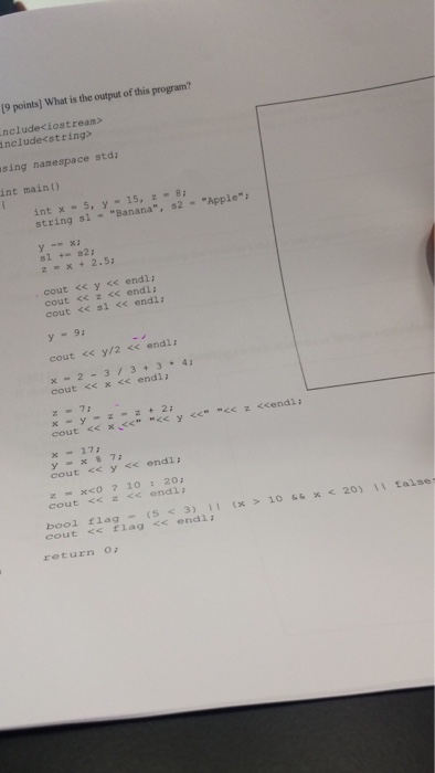  What is the output of this program? include include using namespace