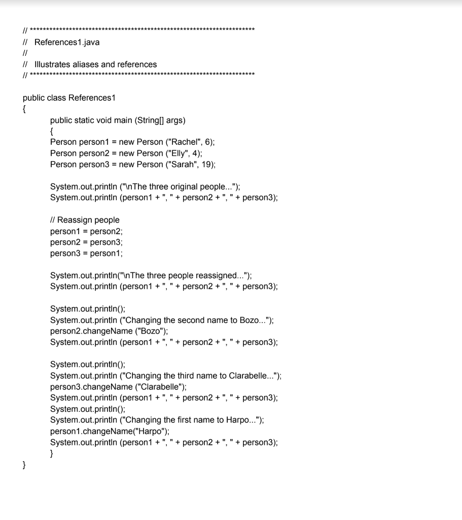 down their output. Thank you. The code was in java language. 1.