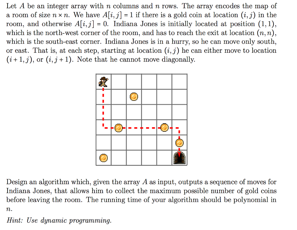 Algorithms questions. Thanks Let A be an integer array with n columns