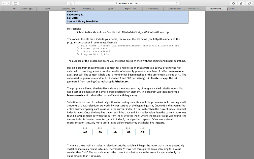 please complete this program it is C++ language. thank you! nsu.blackboard.com our