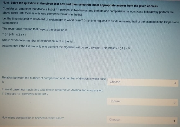  Note: Solve the question in the given text box and then