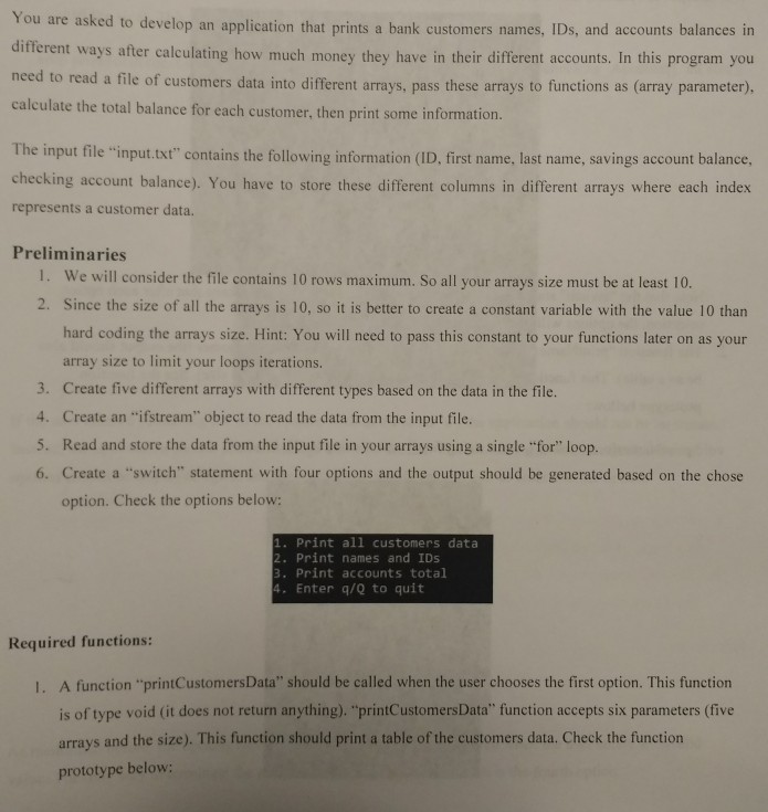  in Visual C++, You are asked to develop an application that