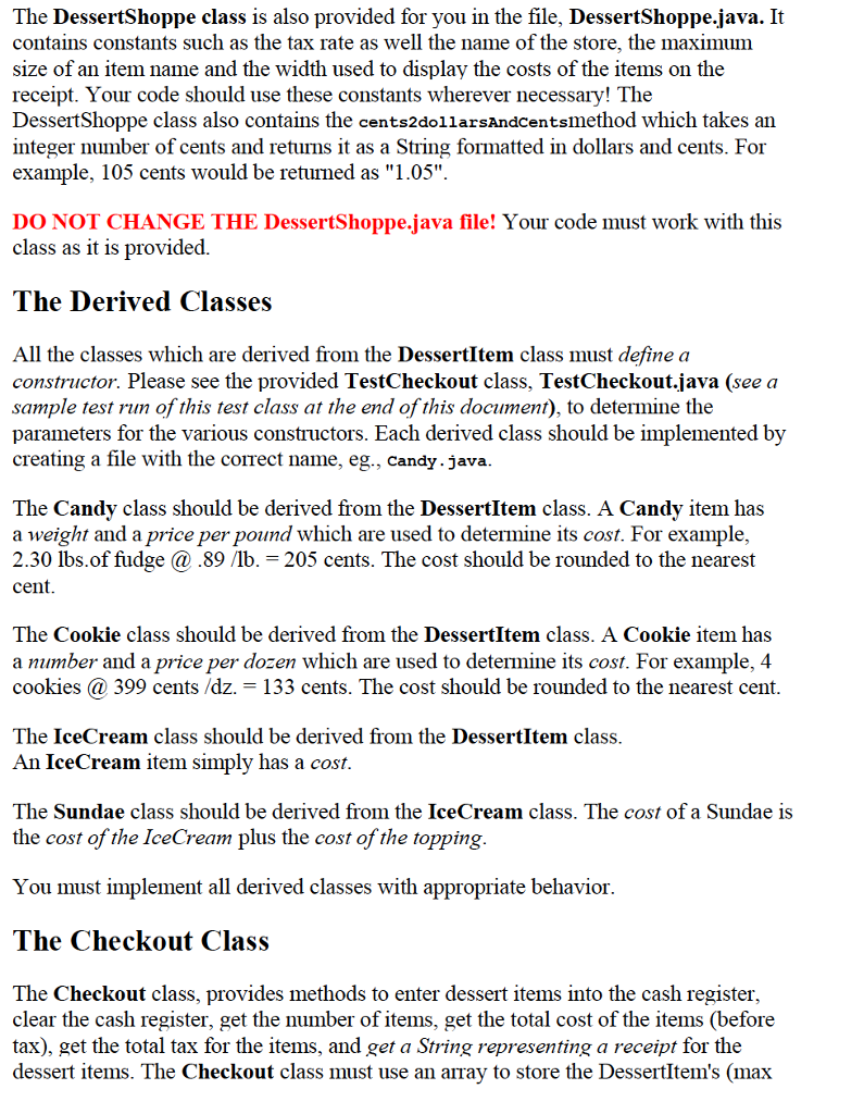 in support of a "Dessert Shoppe" which sells candy by the pound,