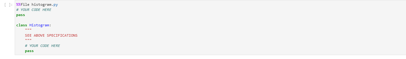 category in a given sequence occurs. You must implement this class from