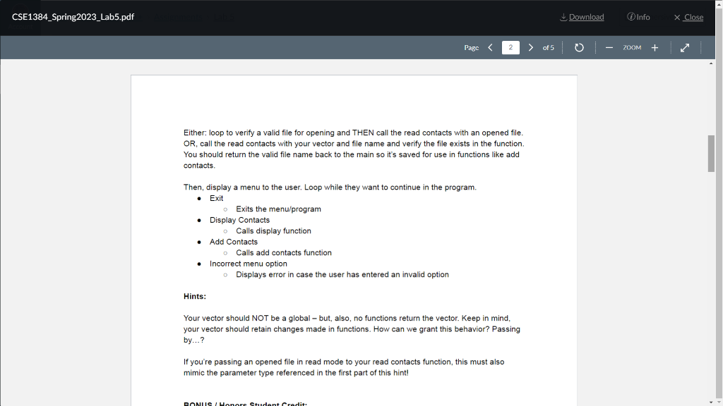 change the class given to you). The program will use the Person