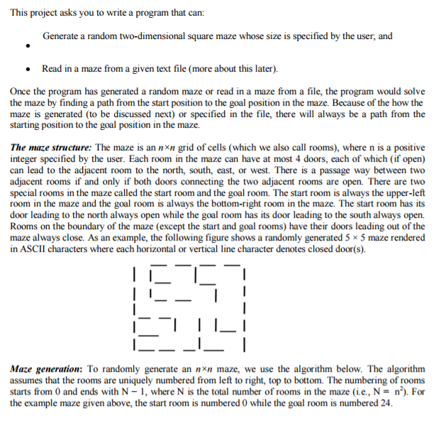 In JAVA, thank you! This project asks you to write a program