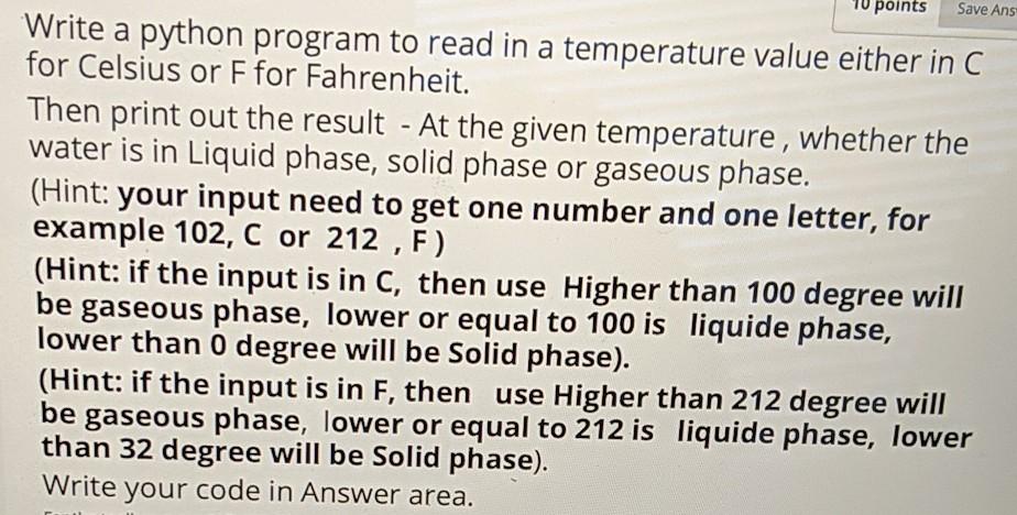  python language points Save Ans Write a python program to read