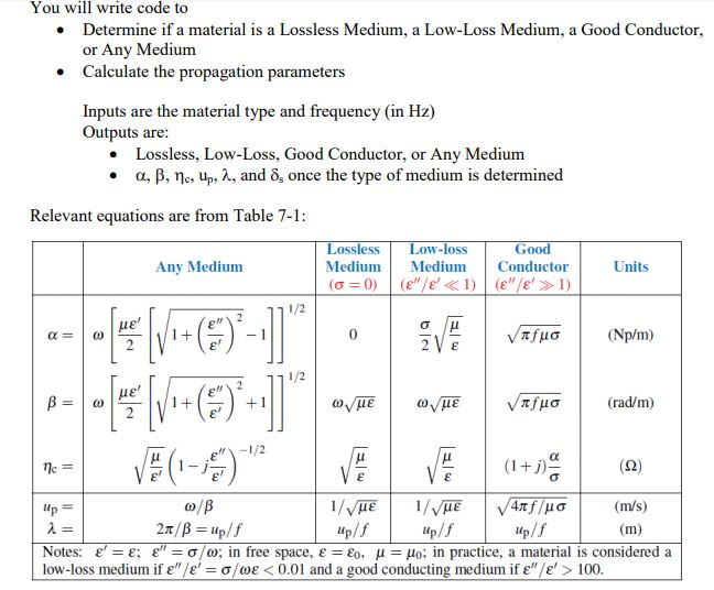 You will write code to Determine if a material is a